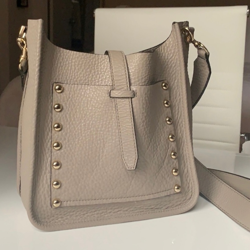 $295 Rebecca Minkoff Grey Studded Feed Bag